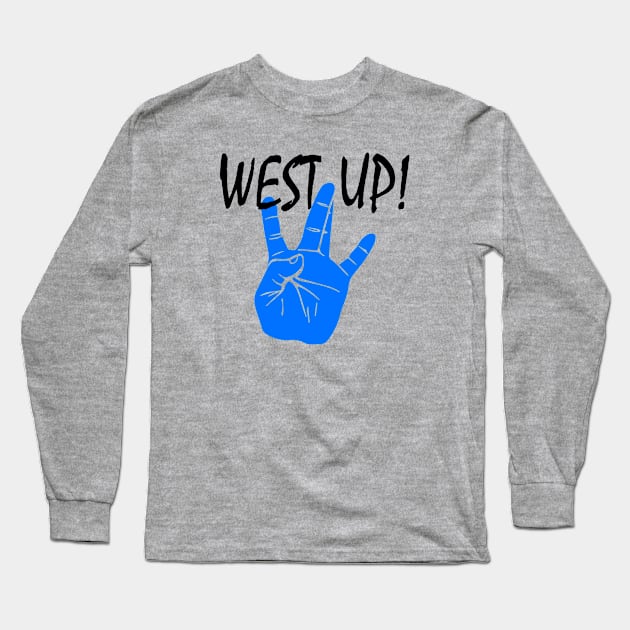 WS UP! blue 3 Long Sleeve T-Shirt by undergroundART